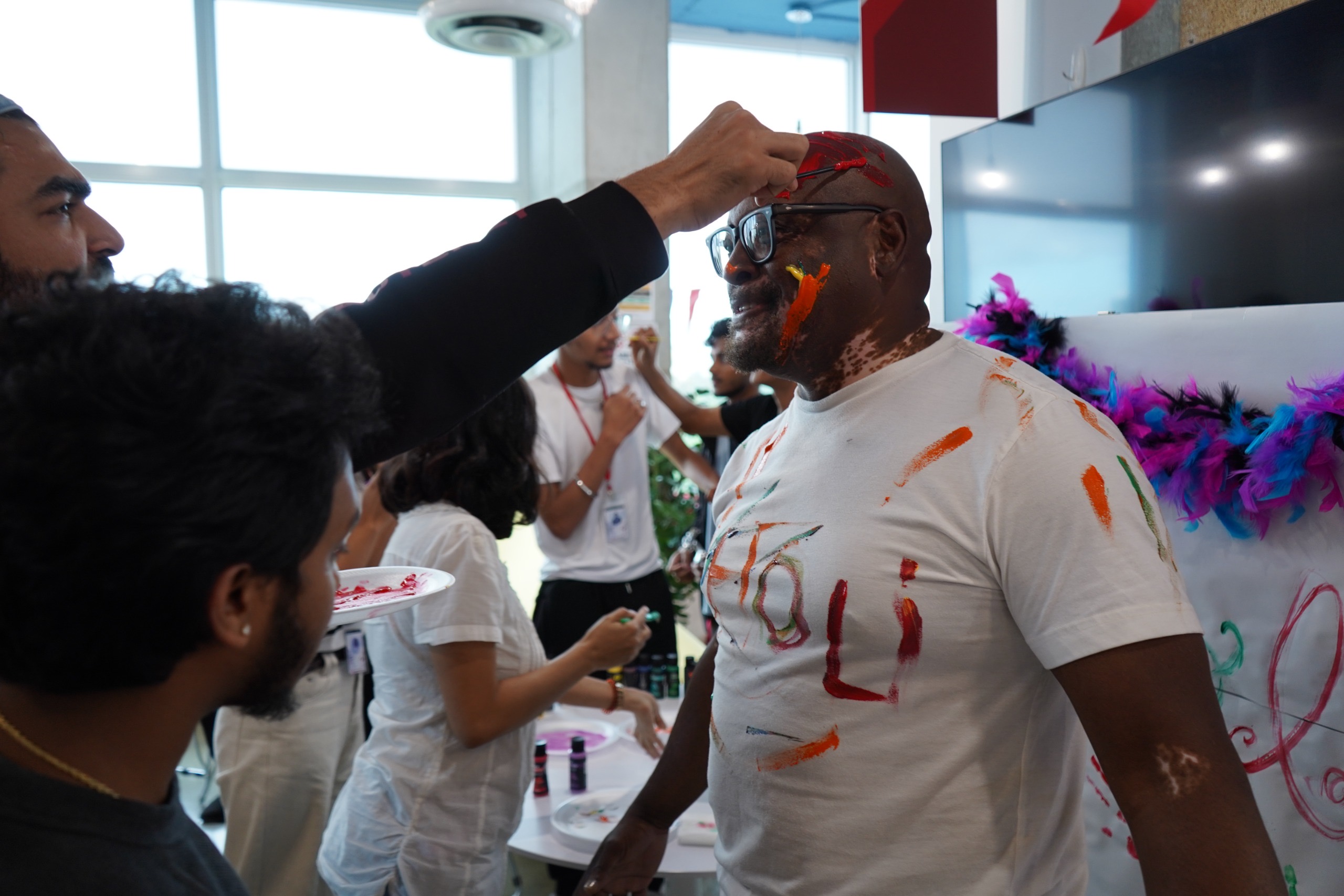 05 AUHC Holi Celebration at Atlantis University – Students enjoying the festival of colors.
