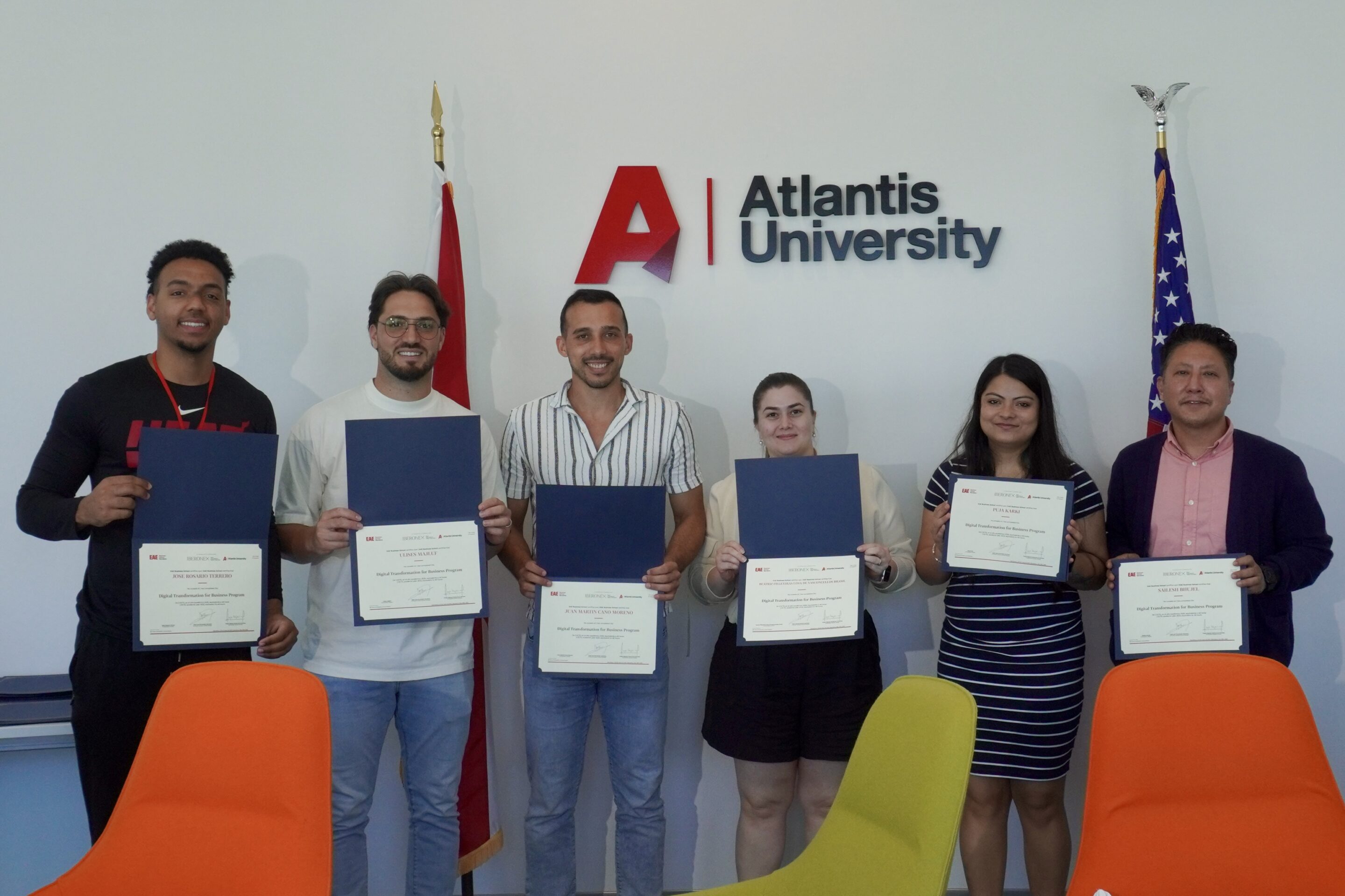 Students celebrating digital transformation certificate completion